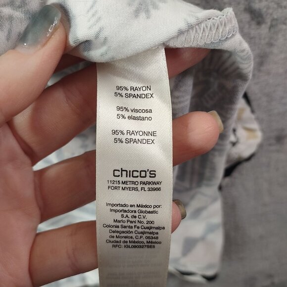 Womens XXL Zenergy Tribal Tunic Top Black White Asymmetrical Hem‎ Stretch - Picture 8 of 10